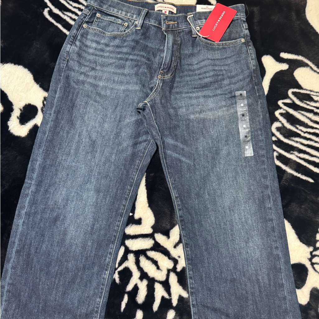 Lucky Brand Relaxed Fit Denim Jeans  Dark Blue